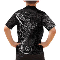 Black White Polynesian Tribal Family Matching Mermaid Dress and Hawaiian Shirt - Polynesian Pride