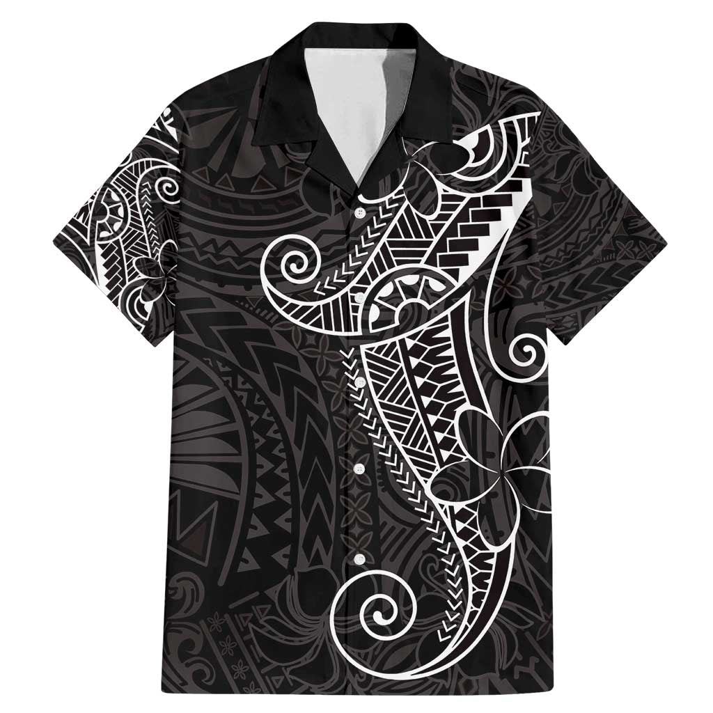 Black White Polynesian Tribal Family Matching Mermaid Dress and Hawaiian Shirt - Polynesian Pride