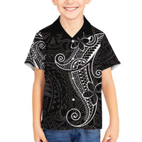 Black White Polynesian Tribal Family Matching Summer Maxi Dress and Hawaiian Shirt - Polynesian Pride