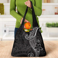 Black White Polynesian Tribal Grocery Bag - Polynesian Pride