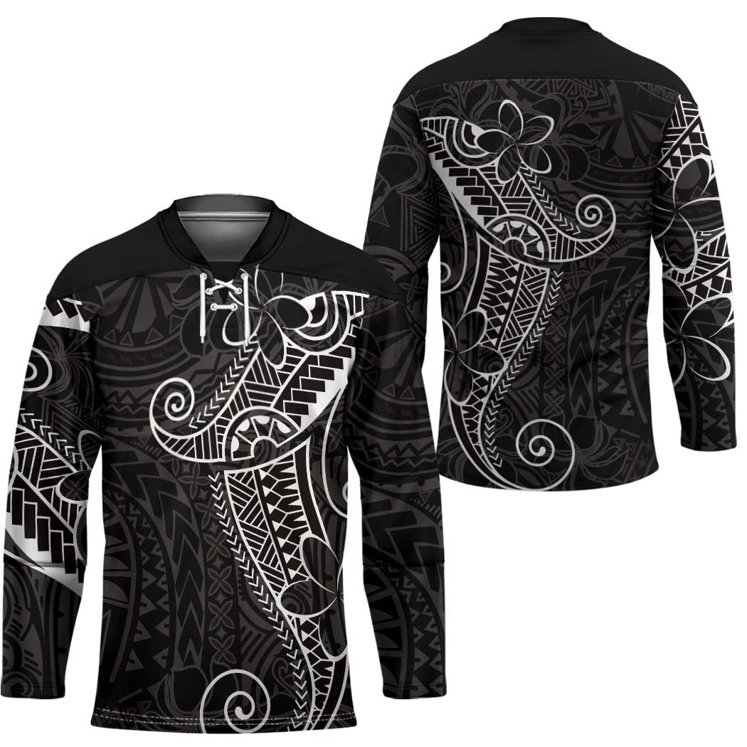 Black White Polynesian Tribal Hockey Jersey - Polynesian Pride
