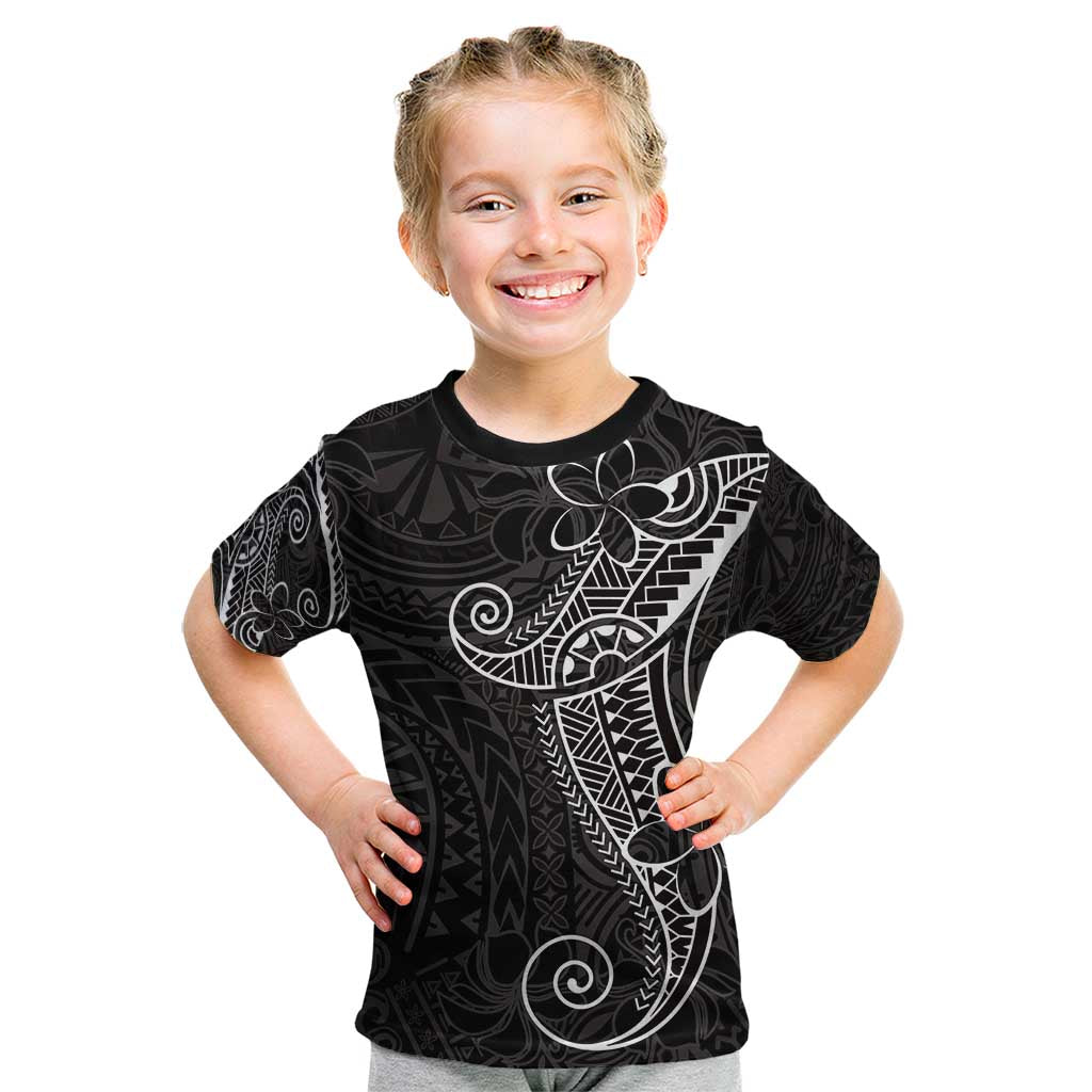 Black White Polynesian Tribal Kid T Shirt - Polynesian Pride