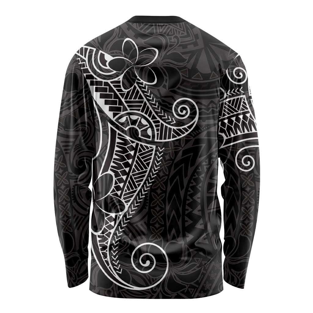 Black White Polynesian Tribal Long Sleeve Shirt - Polynesian Pride
