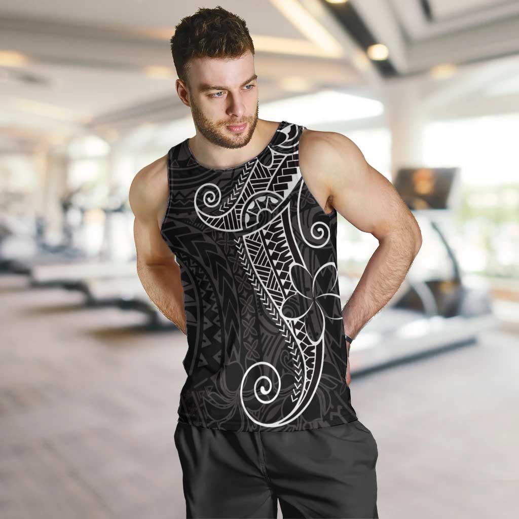 Black White Polynesian Tribal Men Tank Top - Polynesian Pride
