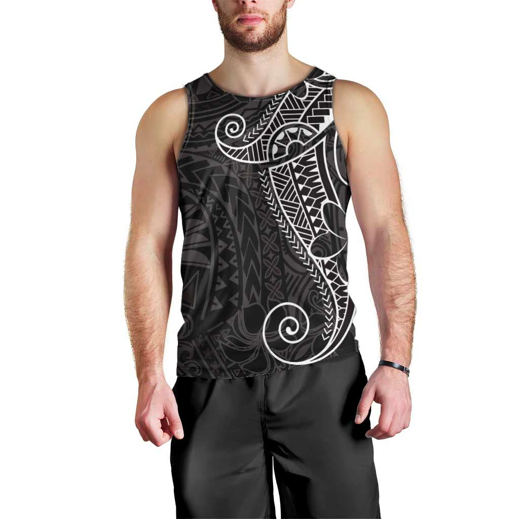 Black White Polynesian Tribal Men Tank Top - Polynesian Pride