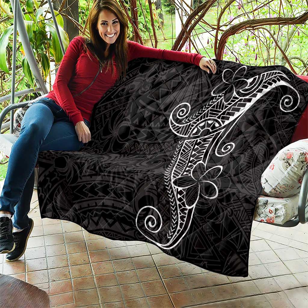 Black White Polynesian Tribal Quilt - Polynesian Pride