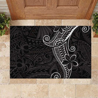 Black White Polynesian Tribal Rubber Doormat - Polynesian Pride