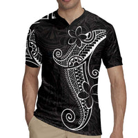 Black White Polynesian Tribal Rugby Jersey - Polynesian Pride