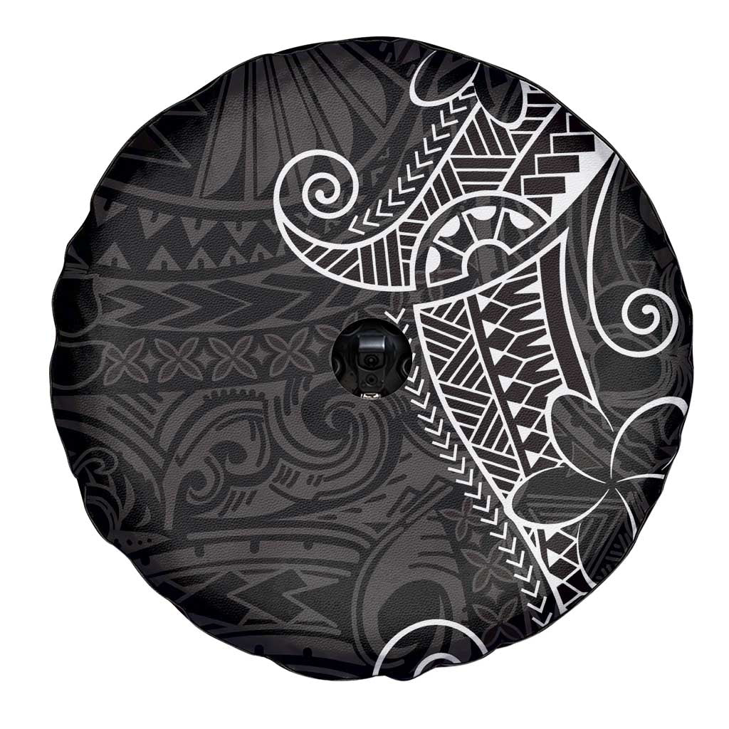 Black White Polynesian Tribal Spare Tire Cover - Polynesian Pride