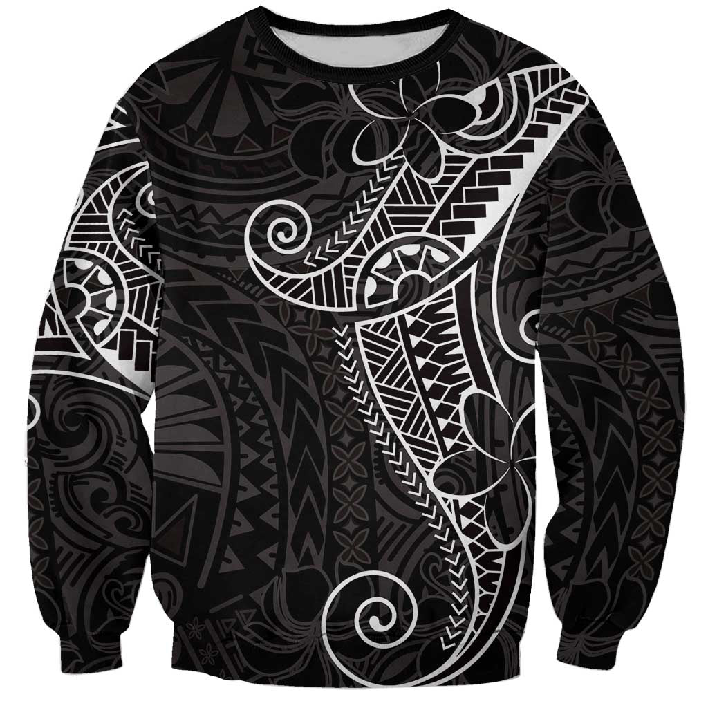Black White Polynesian Tribal Sweatshirt - Polynesian Pride
