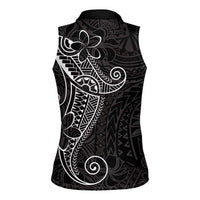 Black White Polynesian Tribal Women Sleeveless Polo Shirt - Polynesian Pride