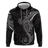 Black White Polynesian Tribal Zip Hoodie - Polynesian Pride