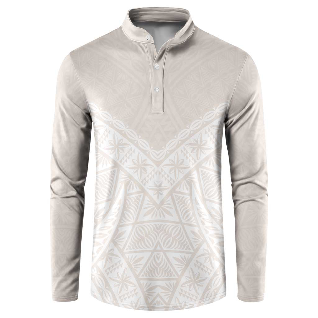 Lotu Tamaiti Tongan Polynesian Art Pattern Button Sweatshirt Traditional Tribal Motifs - Polynesian Pride