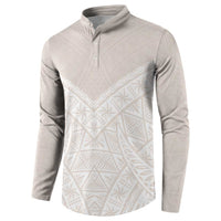 Lotu Tamaiti Tongan Polynesian Art Pattern Button Sweatshirt Traditional Tribal Motifs - Polynesian Pride