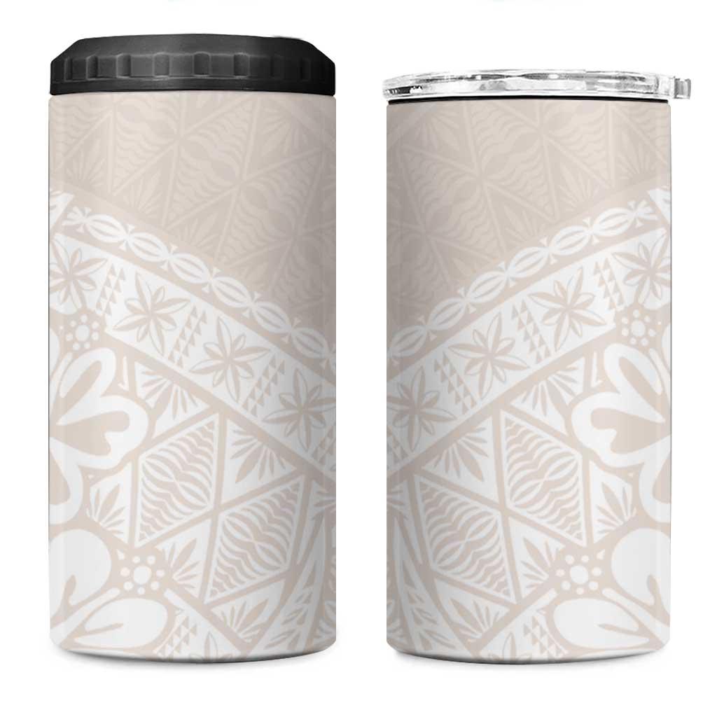 Lotu Tamaiti Tongan Polynesian Art Pattern 4 in 1 Can Cooler Tumbler Traditional Tribal Motifs - Polynesian Pride