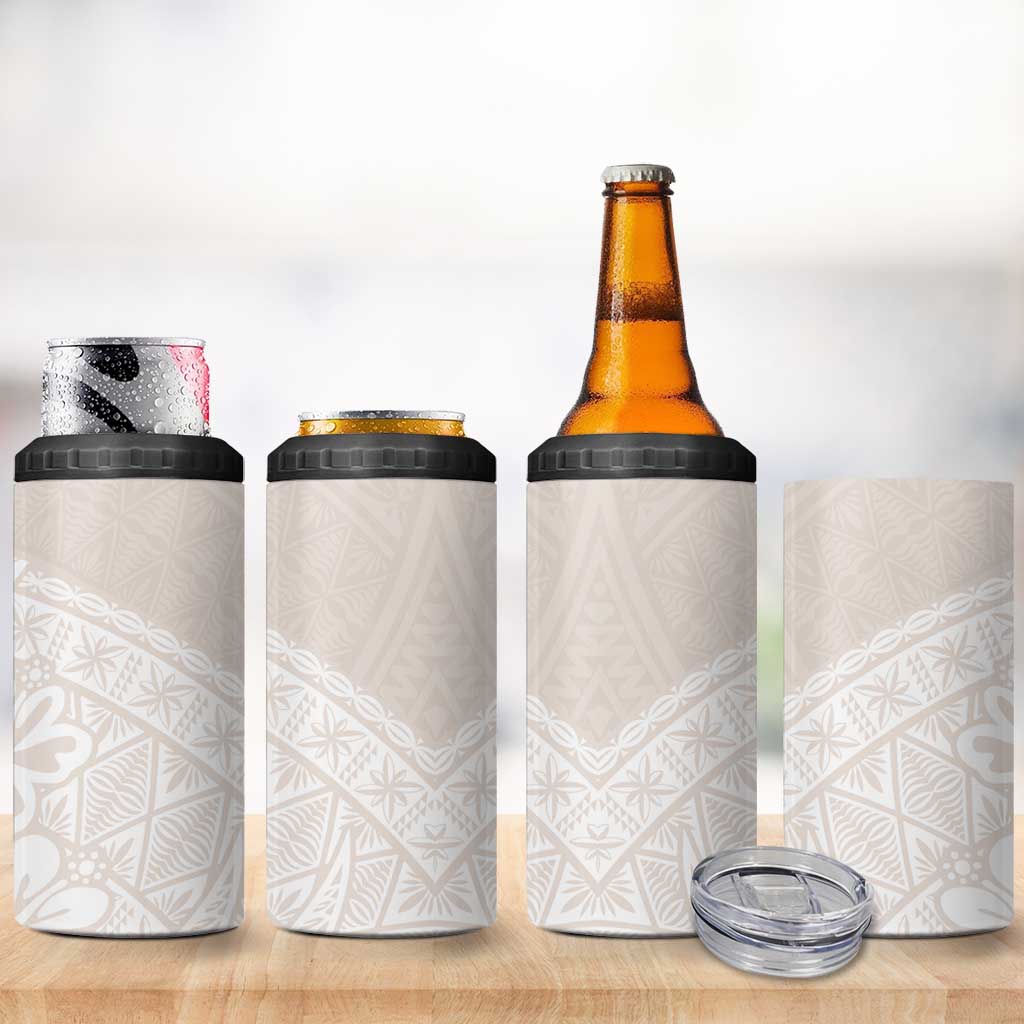 Lotu Tamaiti Tongan Polynesian Art Pattern 4 in 1 Can Cooler Tumbler Traditional Tribal Motifs - Polynesian Pride