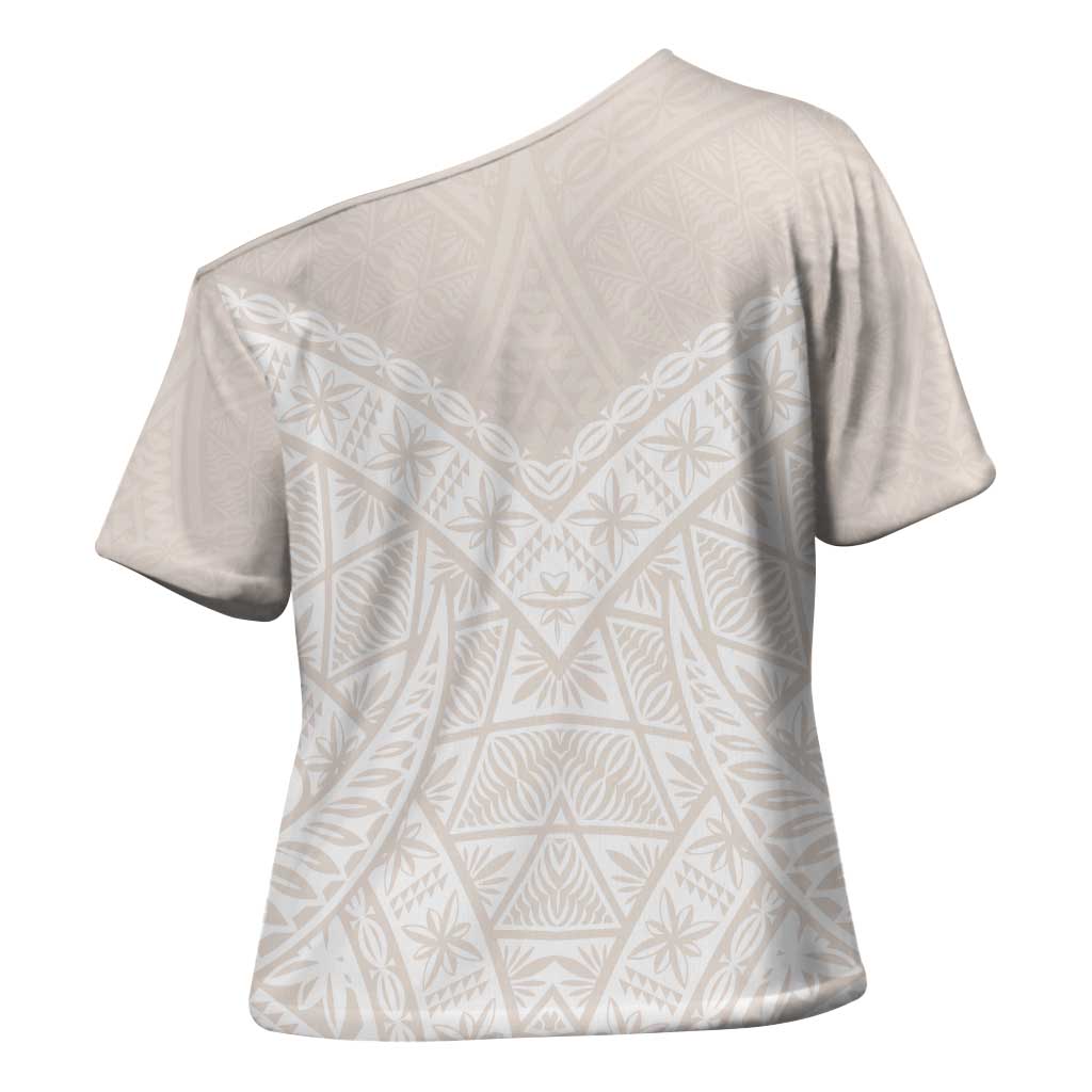 Lotu Tamaiti Tongan Polynesian Art Pattern Cross Shoulder Shirt Traditional Tribal Motifs - Polynesian Pride