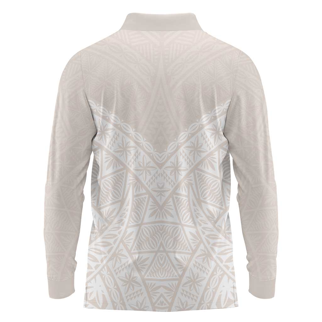 Lotu Tamaiti Tongan Polynesian Art Pattern Long Sleeve Polo Shirt Traditional Tribal Motifs - Polynesian Pride