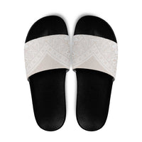 Lotu Tamaiti Tongan Polynesian Art Pattern Slide Sandals Traditional Tribal Motifs - Polynesian Pride