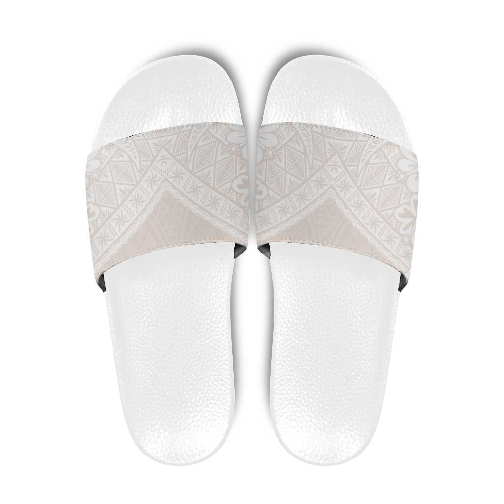 Lotu Tamaiti Tongan Polynesian Art Pattern Slide Sandals Traditional Tribal Motifs - Polynesian Pride