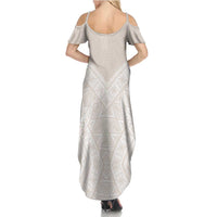 Lotu Tamaiti Tongan Polynesian Art Pattern Summer Maxi Dress Traditional Tribal Motifs - Polynesian Pride