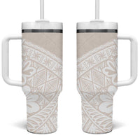 Lotu Tamaiti Tongan Polynesian Art Pattern Tumbler With Handle Traditional Tribal Motifs - Polynesian Pride