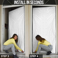 Lotu Tamaiti White Tongan Ngatu Door Cover Polynesian Tribal Fonulei Pattern - Polynesian Pride