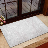Lotu Tamaiti White Tongan Ngatu Rubber Doormat Polynesian Tribal Fonulei Pattern - Polynesian Pride