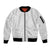 Lotu Tamaiti White Tongan Ngatu Sleeve Zip Bomber Jacket Polynesian Tribal Fonulei Pattern - Polynesian Pride