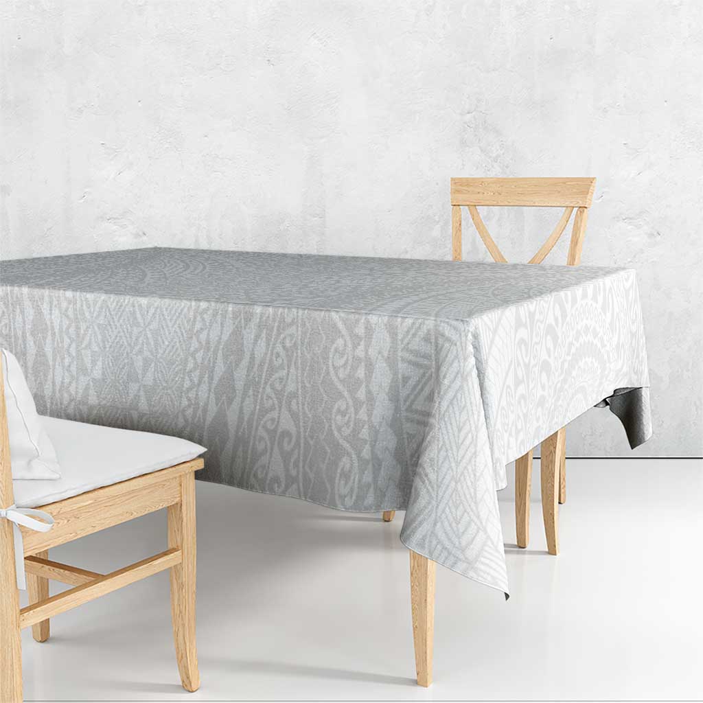 Lotu Tamaiti White Tongan Ngatu Tablecloth Polynesian Tribal Fonulei Pattern - Polynesian Pride