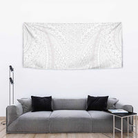 Lotu Tamaiti White Tongan Ngatu Tapestry Polynesian Tribal Fonulei Pattern - Polynesian Pride