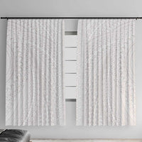 Lotu Tamaiti White Tongan Ngatu Window Curtain Polynesian Tribal Fonulei Pattern - Polynesian Pride