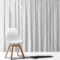 Lotu Tamaiti White Tongan Ngatu Window Curtain Polynesian Tribal Fonulei Pattern - Polynesian Pride