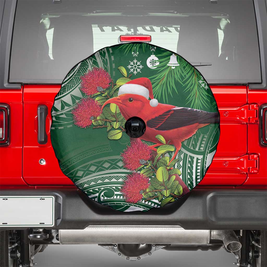 Christmas Hawaii with I'iwi Bird Spare Tire Cover Aloha Mele Kalikimaka - Green Art