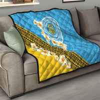 Tuvalu Plumeria Flowers Quilt Polynesian Tribal Pattern