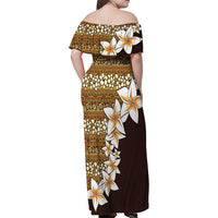 Vintage Hibiscus Turtle Pattern Family Matching Off Shoulder Maxi Dress and Hawaiian Shirt with Plumeria Half Style