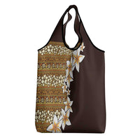 Vintage Hibiscus Turtle Pattern Grocery Bag with Plumeria Half Style