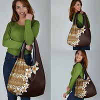 Vintage Hibiscus Turtle Pattern Grocery Bag with Plumeria Half Style