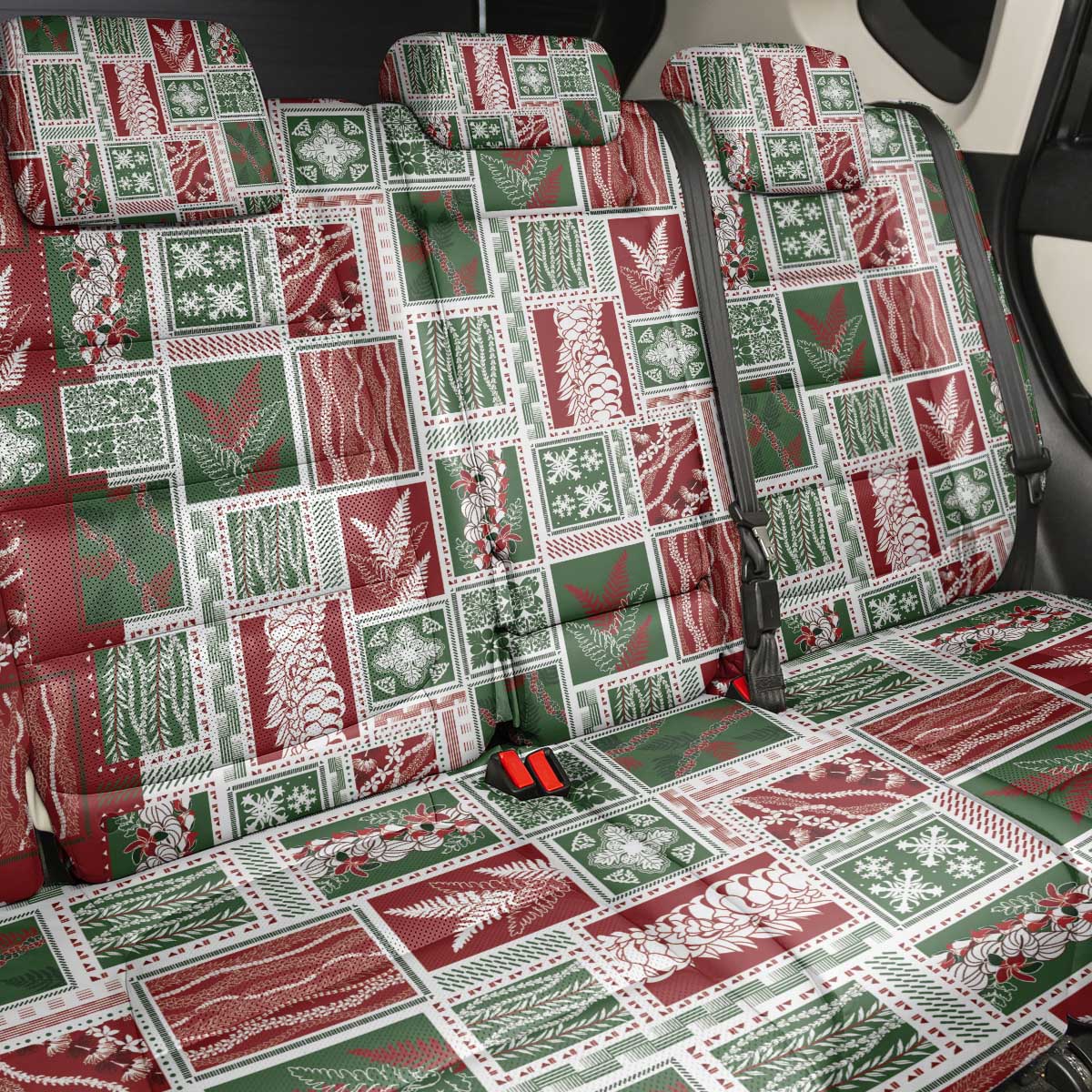 Mele Kalikimaka Hawaiian Quilt and Lei Patchwork Back Car Seat Cover - Polynesian Pride