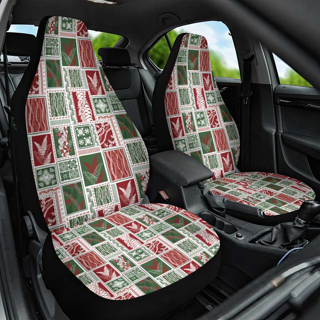 Mele Kalikimaka Hawaiian Quilt and Lei Patchwork Car Seat Cover - Polynesian Pride