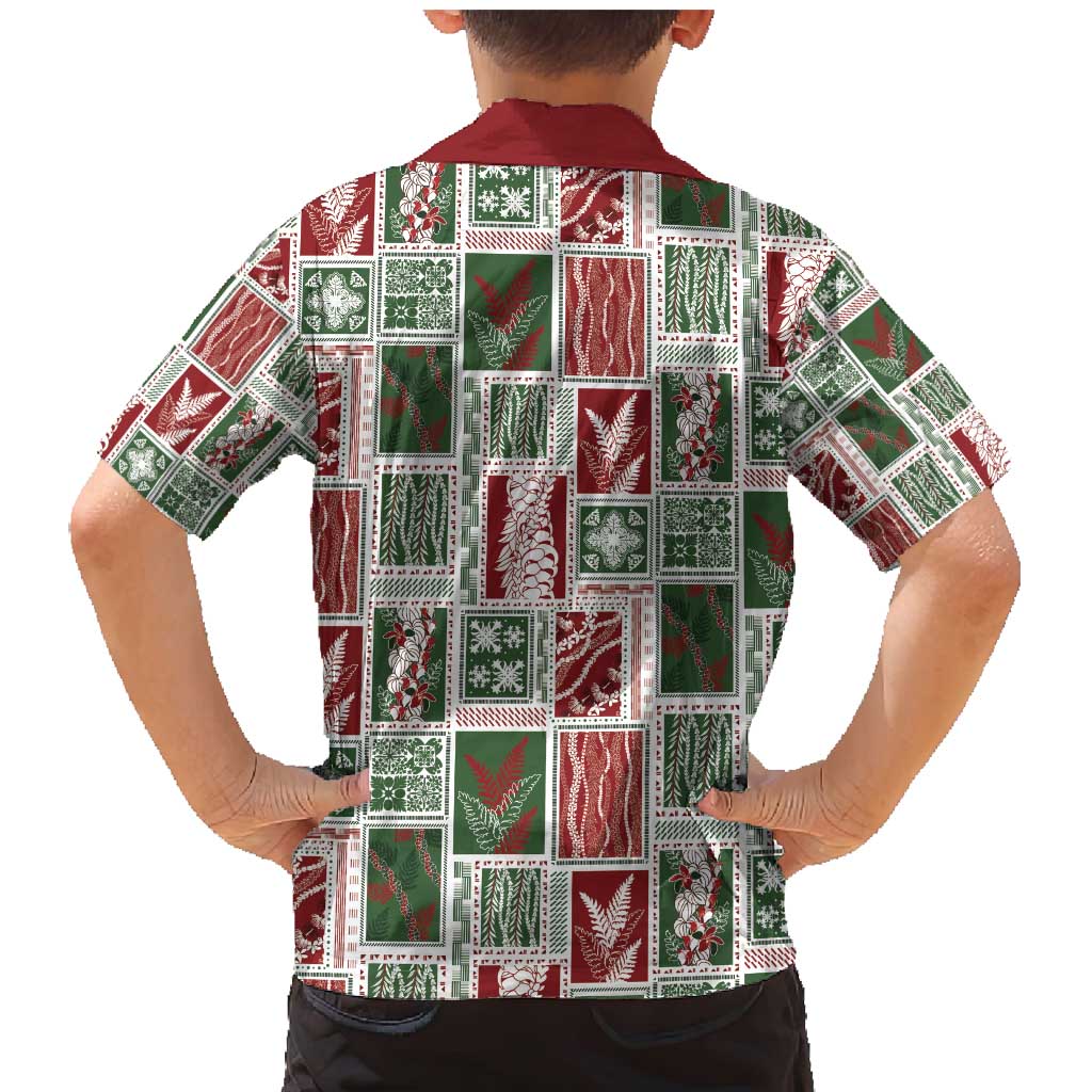 Mele Kalikimaka Hawaiian Quilt and Lei Patchwork Family Matching Mermaid Dress and Hawaiian Shirt - Polynesian Pride