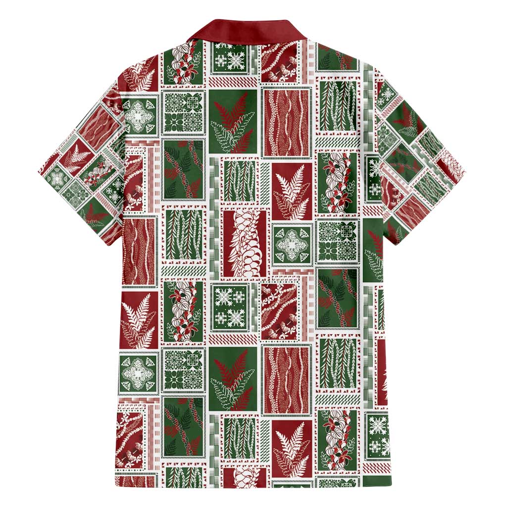 Mele Kalikimaka Hawaiian Quilt and Lei Patchwork Family Matching Off Shoulder Maxi Dress and Hawaiian Shirt - Polynesian Pride