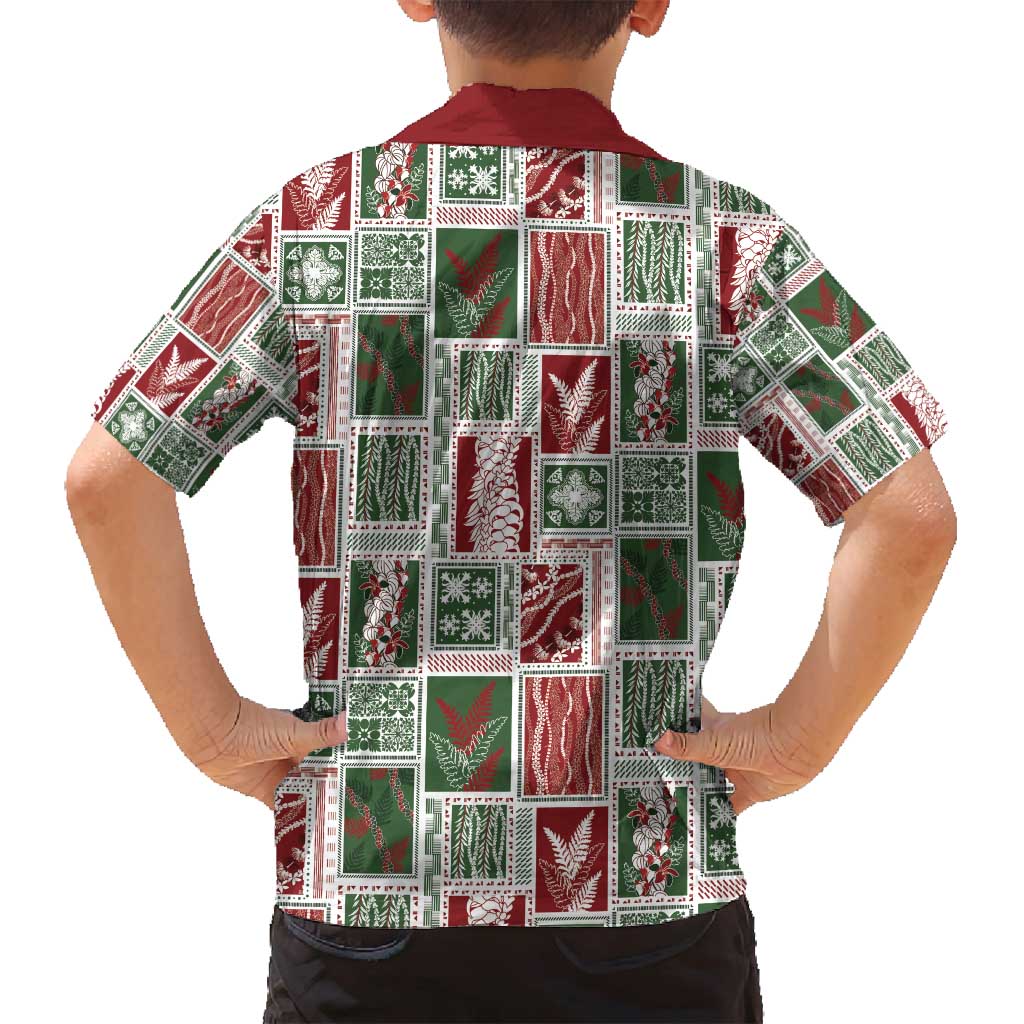 Mele Kalikimaka Hawaiian Quilt and Lei Patchwork Family Matching Puletasi and Hawaiian Shirt - Polynesian Pride