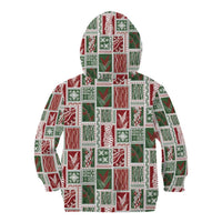 Mele Kalikimaka Hawaiian Quilt and Lei Patchwork Kid Hoodie LT9 - Polynesian Pride