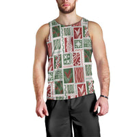 Mele Kalikimaka Hawaiian Quilt and Lei Patchwork Men Tank Top LT9 - Polynesian Pride