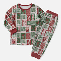 Mele Kalikimaka Hawaiian Quilt and Lei Patchwork Christmas Pajama Set - Polynesian Pride