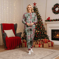 Mele Kalikimaka Hawaiian Quilt and Lei Patchwork Christmas Pajama Set - Polynesian Pride
