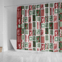 Mele Kalikimaka Hawaiian Quilt and Lei Patchwork Shower Curtain LT9 - Polynesian Pride