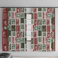 Mele Kalikimaka Hawaiian Quilt and Lei Patchwork Window Curtain - Polynesian Pride