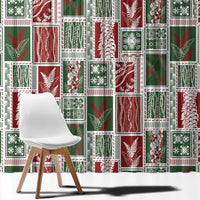 Mele Kalikimaka Hawaiian Quilt and Lei Patchwork Window Curtain - Polynesian Pride